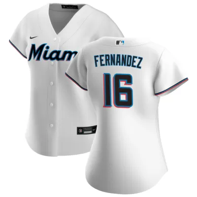 Women Miami Marlins José Fernández #16 Home White MLB Jersey - uafactory