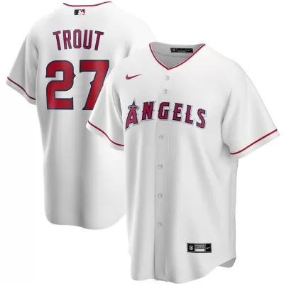 Men Los Angeles Angels Mike Trout #27 Home White MLB Jersey - uafactory