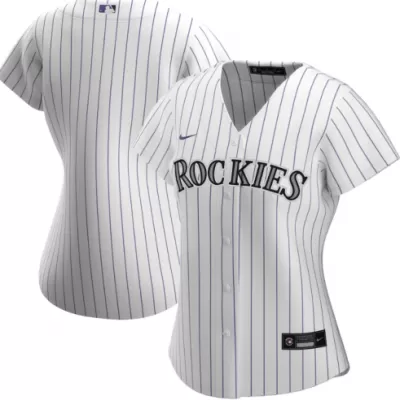 Women Colorado Rockies Home White MLB Jersey - uafactory