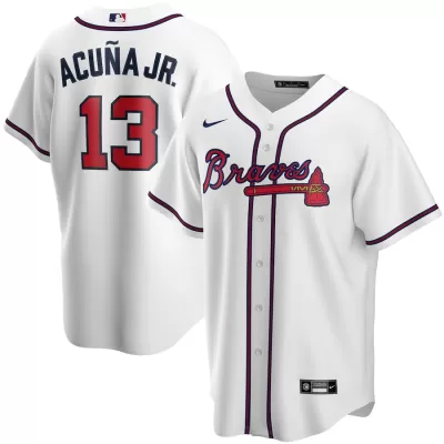 Men Atlanta Braves Ronald Acuña Jr. #13 White MLB Jersey - uafactory