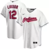 Men Cleveland Indians Francisco Lindor #12 Home White MLB Jersey - uafactory