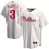 Men Philadelphia Phillies Bryce Harper #3 Home White&Red MLB Jersey - uafactory