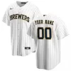 Men Milwaukee Brewers White Alternate Custom MLB Jersey - uafactory