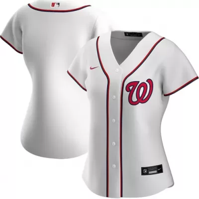 Women Washington Nationals Home White MLB Jersey - uafactory