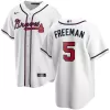 Men Atlanta Braves Freddie Freeman #5 Home White MLB Jersey - uafactory