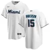 Men Miami Marlins Brian Anderson #15 Home White MLB Jersey - uafactory