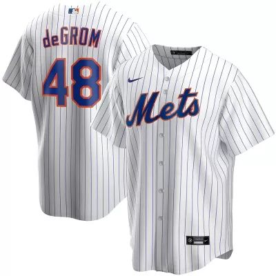 Men New York Mets Jacob deGrom #48 Home White MLB Jersey - uafactory