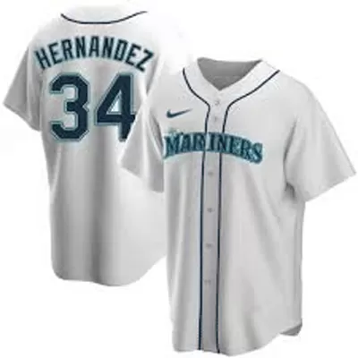 Men Seattle Mariners Félix Hernández #34 Home White MLB Jersey - uafactory