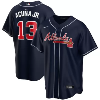 Men Atlanta Braves Ronald Acuña Jr. #13 Navy MLB Jersey - uafactory