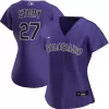 Women Colorado Rockies Trevor Story #27 Purple Alternate MLB Jersey - uafactory