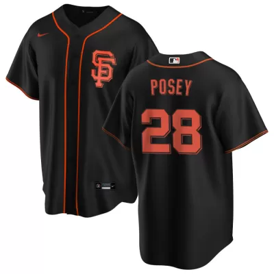 Men San Francisco Giants Buster Posey #28 Orange Alternate MLB Jersey - uafactory