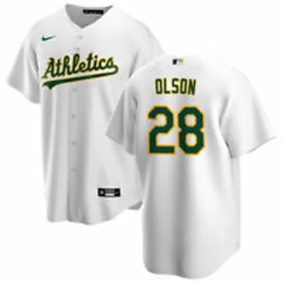 Men Oakland Athletics Matt Olson #28 Home White MLB Jersey - uafactory