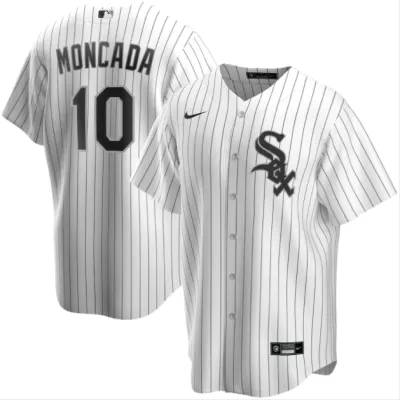 Men Chicago White Sox Yo&aacute;n Moncada #10 Home White MLB Jersey - uafactory