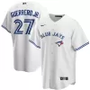 Men Toronto Blue Jays GUERRERO JR. #27 Home White MLB Jersey - uafactory