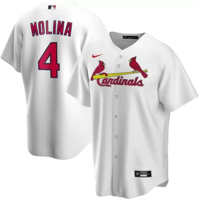 Men St. Louis Cardinals Yadier Molina #4 Home White MLB Jersey - uafactory