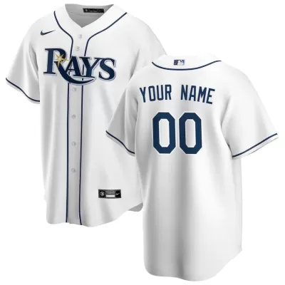 Men Tampa Bay Rays Home White Custom MLB Jersey - uafactory