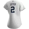 Women New York Yankees Derek Jeter #2 Home White MLB Jersey - uafactory