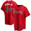 Men Atlanta Braves Ronald Acuña Jr. #13 Red MLB Jersey - uafactory