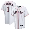 Men Houston Astros Carlos Correa #1 Home White MLB Jersey - uafactory