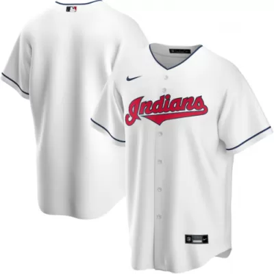 Men Cleveland Indians Home White MLB Jersey - uafactory