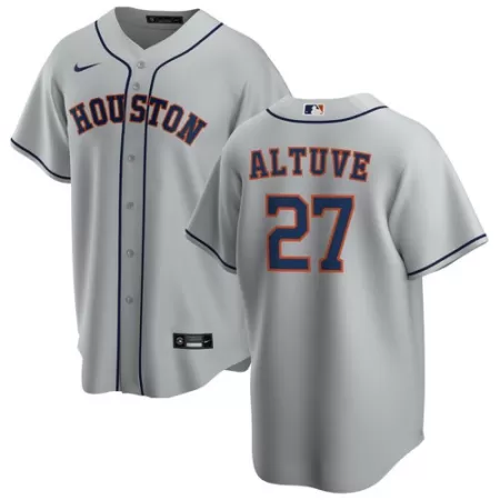 Men Houston Astros José Altuve #27 Home Gray MLB Jersey - uafactory