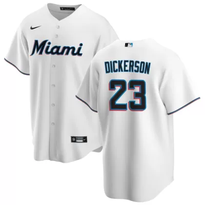 Men Miami Marlins Corey Dickerson #23 Home White MLB Jersey - uafactory