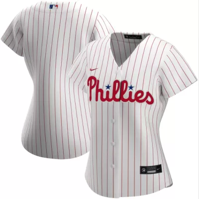 Women Philadelphia Phillies Home White&Scarlet MLB Jersey - uafactory