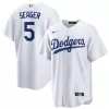 Men Los Angeles Dodgers Corey Seager #5 White Alternate MLB Jersey - uafactory