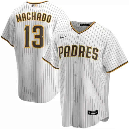 Men San Diego Padres Manny Machado #13 Home White&Brown MLB Jersey - uafactory