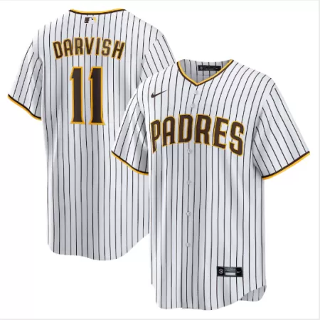 Men San Diego Padres Yu Darvish #11 Home White&Brown MLB Jersey - uafactory