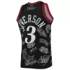 Men's Philadelphia 76ers Allen Iverson #3 Black Retro Jersey 97-98 - uafactory