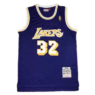 Men's Los Angeles Lakers Magic Johnson #32 Purple Retro Jersey 84-85 - uafactory