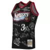 Men's Philadelphia 76ers Allen Iverson #3 Black Retro Jersey 97-98 - uafactory