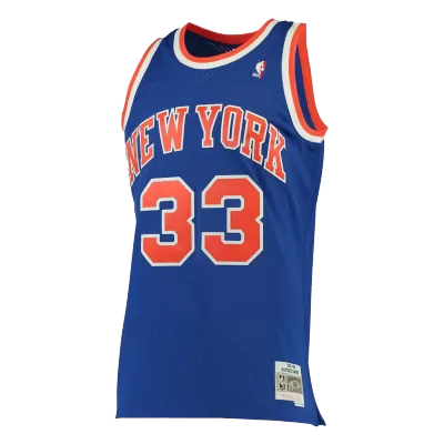 Men's New York Knicks Patrick Ewing #33 Blue Retro Jersey - uafactory