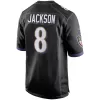 Men Baltimore Ravens Lamar Jackson #8 Black Game Jersey - uafactory