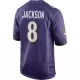 Men Baltimore Ravens Lamar Jackson #8 Purple Game Jersey - uafactory