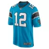 Men Carolina Panthers DJ Moore #12 Blue Game Jersey - uafactory