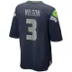 Men Seattle Seahawks Russell Wilson #3 Navy Game Jersey - uafactory
