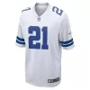 Men Dallas Cowboys Ezekiel Elliott #21 White Game Jersey - uafactory