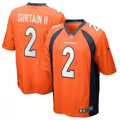 Men Denver Broncos Surtain II #2 Orange Game Jersey - uafactory