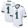 Men Philadelphia Eagles Jalen Hurts #1 White Game Jersey - uafactory