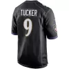 Men Baltimore Ravens Justin Tucker #9 Black Game Jersey - uafactory