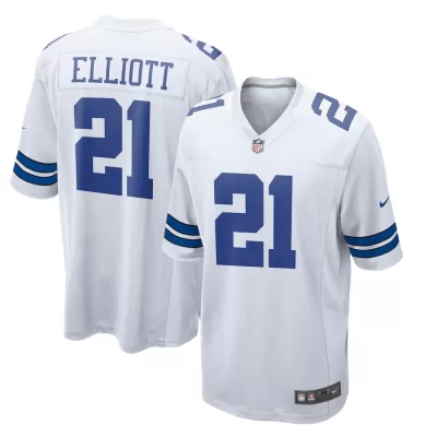 Men Dallas Cowboys Ezekiel Elliott #21 White Game Jersey - uafactory