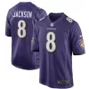 Men Baltimore Ravens Lamar Jackson #8 Purple Game Jersey - uafactory