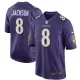 Men Baltimore Ravens Lamar Jackson #8 Purple Game Jersey - uafactory