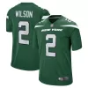 Men New York Jets Zach Wilson #2 Green Game Jersey 2021 - uafactory