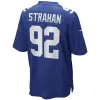 Men New York Giants Michael Strahan #92 Royal Game Jersey - uafactory