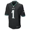 Men Philadelphia Eagles Jalen Hurts #1 Black Game Jersey - uafactory