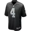 Men Las Vegas Raiders Derek Carr #4 Black Game Jersey - uafactory