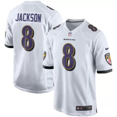 Men Baltimore Ravens Lamar Jackson #8 White Game Jersey - uafactory